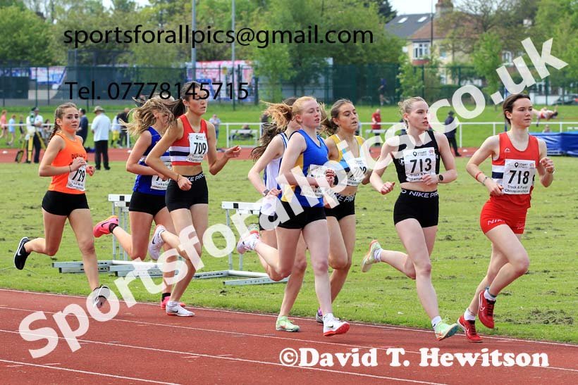 Womens Under-20s 1500 metres, 2023 North Eastern Track and Field Champs., Middlesbrough Sports Village, Middlesbrough. Photo: David T. Hewitson/Sports for All Pics